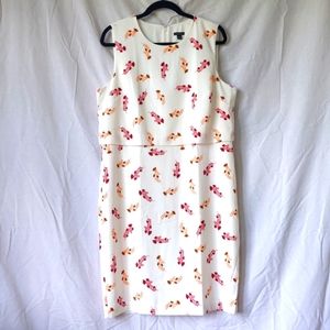 NWOT Ann Taylor Cream Orange & Red Flower Dress